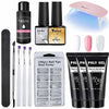 French Nail Art Poly Gel Kit with UV Brush and Nail Tips