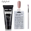 French Nail Art Poly Gel Kit with UV Brush and Nail Tips