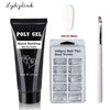 French Nail Art Poly Gel Kit with UV Brush and Nail Tips