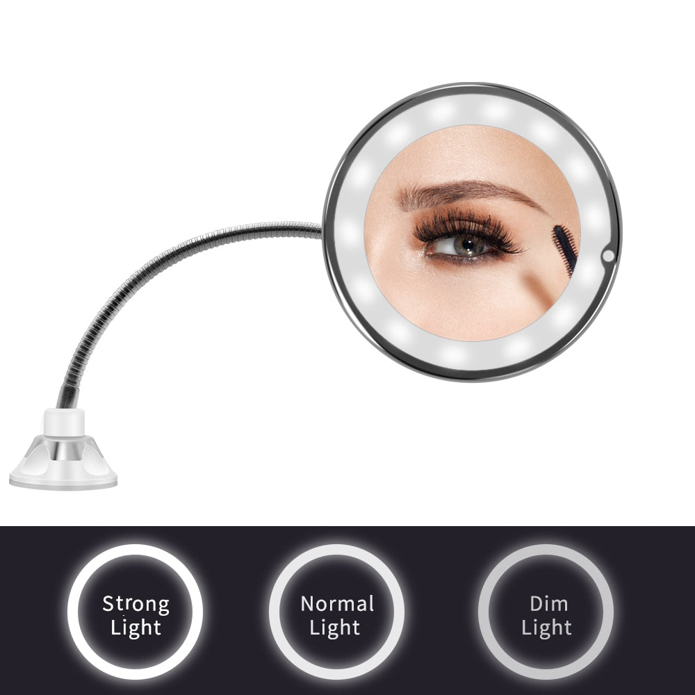 10x Magnifying LED Lighted Makeup Mirror