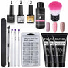 French Nail Art Poly Gel Kit with UV Brush and Nail Tips